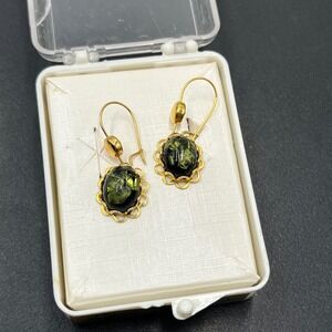 Lava and Olivine Fantasia Hawaii Jewelry Green Volcano Lava Mineral Earring